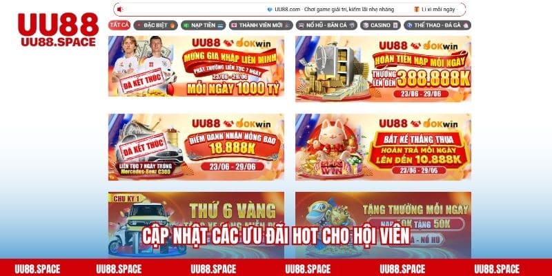Cập nhật các ưu đãi hot cho hội viên