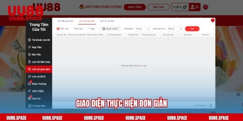 Giao diện thực hiện đơn giản