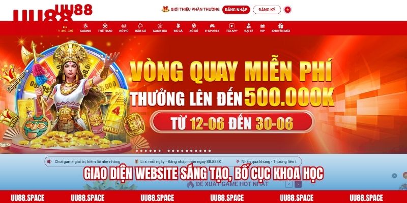 Giao diện website sáng tạo, bố cục khoa học