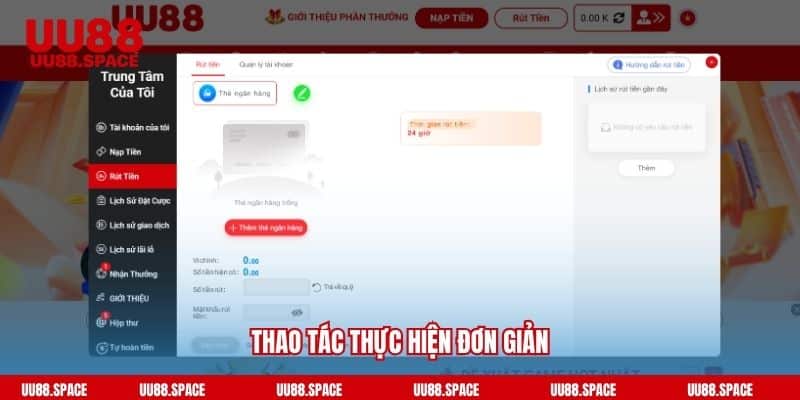 Thao tác thực hiện đơn giản