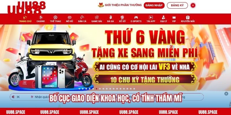 Bố cục giao diện khoa học, có tính thẩm mĩ